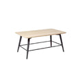 **Table rectangulaire en bois avec pieds en métal noir**