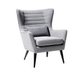 **Fauteuil moderne en tissu gris avec coussin**