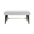 **Ottoman moderne en tissu avec pieds noirs et support doré**