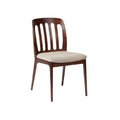 **Chaise en bois avec assise rembourrée et dossier ergonomique**